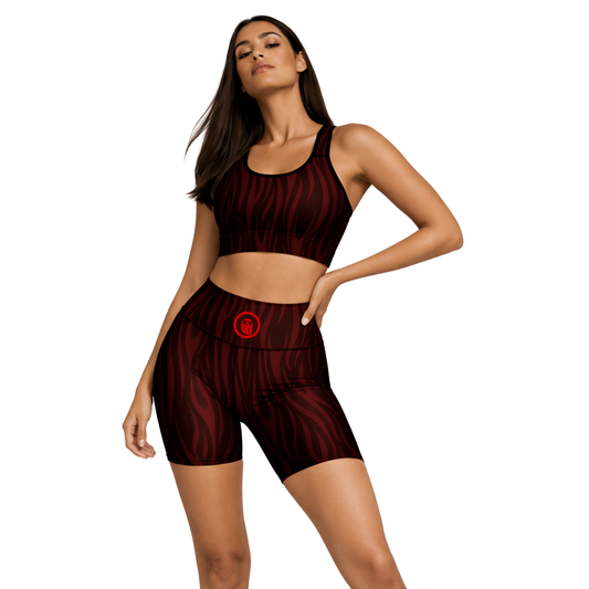 Fire Tiger Sports Bra & Shorts Set