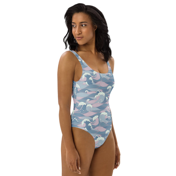 One-Piece Swimsuit Blue Sea